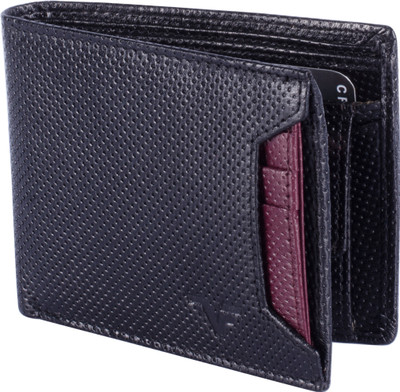 

Vener Fabica Men Formal Blue Genuine Leather Wallet(8 Card Slots), Black