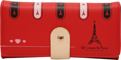 

minaar Women Red Artificial Leather Wrist Wallet(5 Card Slots)