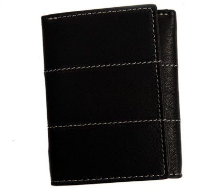 

resegno Men Black Genuine Leather Wallet(6 Card Slots), 113