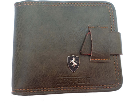 

FRIKKETTONS Men Black Genuine Leather Wallet(10 Card Slots), Green