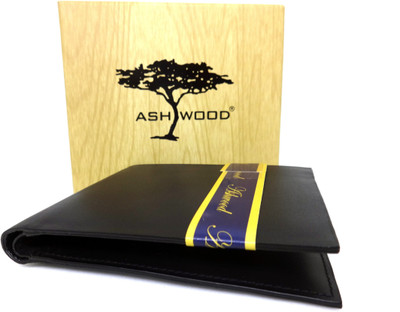 

Ashwood Men Formal Black Genuine Leather Wallet(4 Card Slots)