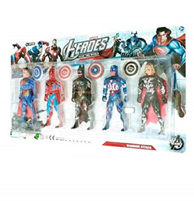 

QUINERGYS ™ Super Heroes To Save The World 5 In 1 Action Figure Set(Multicolor)