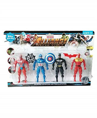 

QUINERGYS ® Super Hero City Guardian Special Force Justice Avengers Super Heroes 4 in 1(Multicolor)