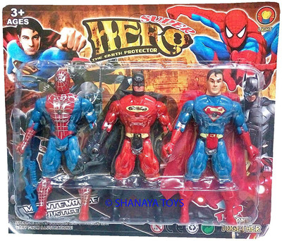 

QUINERGYS ™ Avengers Super Heroes 3 In 1 Action Figure Set with Projection Light(Multicolor)