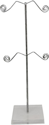 

Aumni Crafts Acrylic Earring Display Stand With Metal Holder 7inch Tree Silver Color (Pack of 2 pieces)
