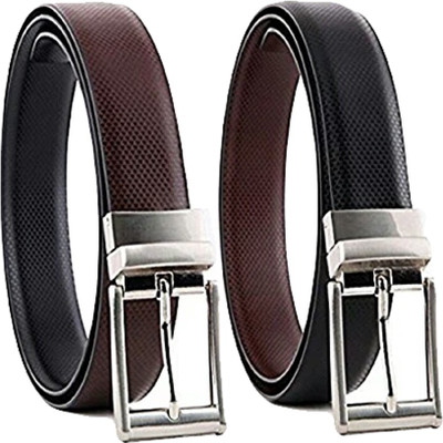 

MG Men Formal Black, Brown Genuine Leather Reversible Belt, Multi 01
