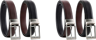 

MG Men Casual Black, Brown Genuine Leather Reversible Belt, Multi 02