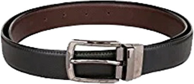 

MG Men Formal Black Genuine Leather Belt, Black 01