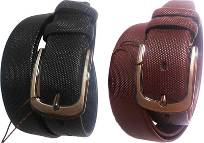 

JDGEE Men Casual Brown, Black Artificial Leather Belt, Brown & black belt colour