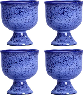 

Caffeine Blue Crackle Stoneware Bowl Set(Blue, Pack of 4)