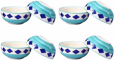 

caffeine Dining Dessert Bowl in Blue Sapphire Gem Ceramic Bowl Set(Blue, Pack of 8)