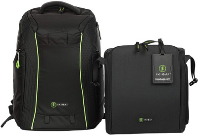 

Ikigai Camera Backpack with Cell Pouch Camera Bag(Black, Green)