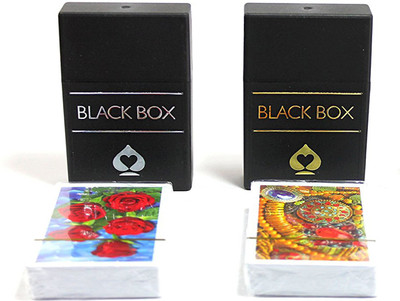 

LOF Black Box Plastic Playing Cards Set of 2 Flash/ Poker/ Party Games(Black)