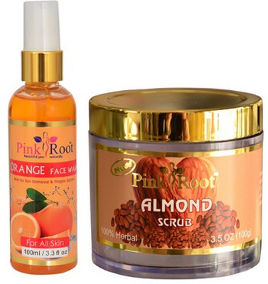 

Pink Root ORANGE FACE WASH 100ML WITH ALMOND SCRUB 100GM(Set of 2)