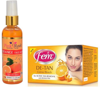 

Pink Root ORANGE FACE WASH 100ML WITH FEM DE-TAN BLEACH(Set of 2)