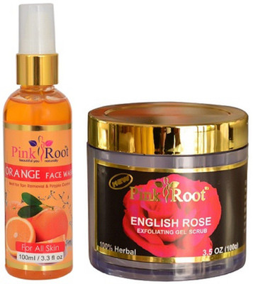 

Pink Root ORANGE FACE WASH 100ML WITH ENGLISH ROSE SCRUB 100GM(Set of 2)