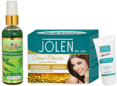 

Pink Root NEEM FACE WASH 100ML WITH JOLEN GOLD BLEACH(Set of 2)