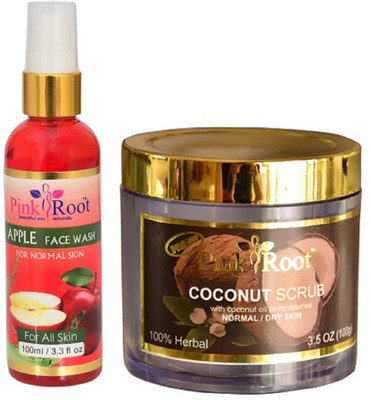 

Pink Root APPLE FACE WASH 100ML WITH COCONUT SCRUB 100GM(Set of 2)