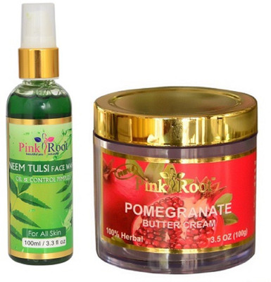 

Pink Root NEEM FACE WASH 100ML WITH POMEGRANATE CREAM 100GM(Set of 2)
