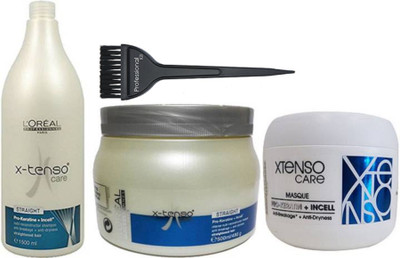 

Professional kit hair Brush &L'Oreal Xtenso Care Shampoo (1500 Ml) & Spa &X-tenso Care Straight Masque(Set of 4)