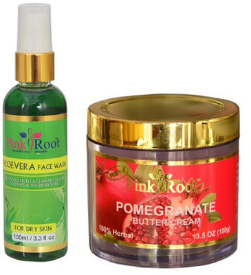 

Pink Root ALOE VERA FACE WASH 100ML WITH POMEGRANATE CREAM 100GM(Set of 2)