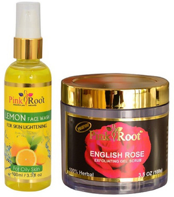 

Pink Root LEMON FACE WASH 100ML WITH ENGLISH ROSE SCRUB 100GM(Set of 2)