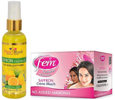 

Pink Root LEMON FACE WASH 100ML WITH FEM SAFFRON BLEACH(Set of 2)
