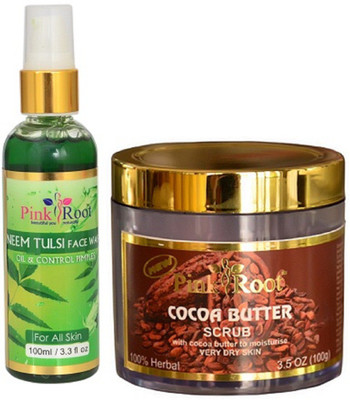 

Pink Root NEEM FACE WASH 100ML WITH COCOA SCRUB 100GM(Set of 2)