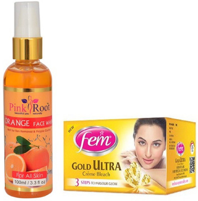 

Pink Root ORANGE FACE WASH 100ML WITH FEM GOLD BLEACH(Set of 2)