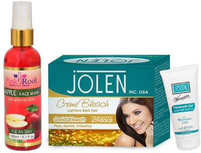 

Pink Root APPLE FACE WASH 100ML WITH JOLEN GOLD BLEACH(Set of 2)