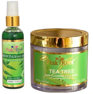 

Pink Root NEEM FACE WASH 100ML WITH TEA TREE MASK 100GM(Set of 2)