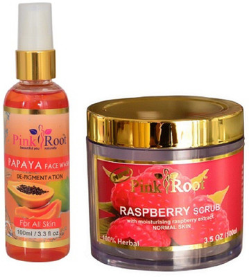 

Pink Root PAPAYA FACE WASH 100ML WITH RASPBERRY SCRUB 100GM(Set of 2)