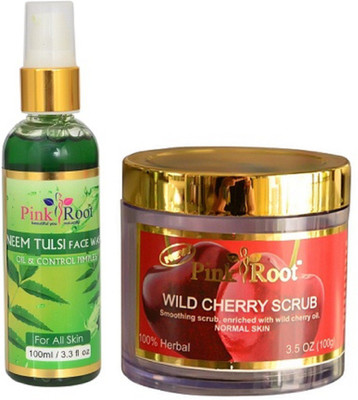 

Pink Root NEEM FACE WASH 100ML WITH WILD & CHERRY SCRUB 100GM(Set of 2)