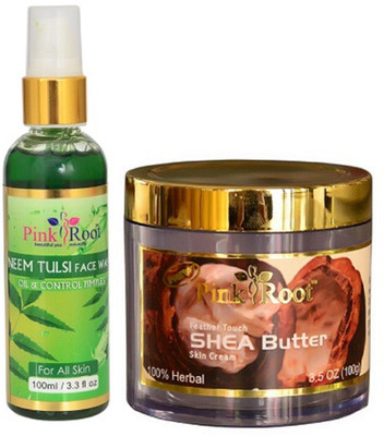 

Pink Root NEEM FACE WASH 100ML WITH SHEA BUTTER CREAM 100GM(Set of 2)