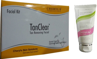 Cheryl's Tan Clear Tan Removing Facial 25g & Dermalite Face Wash 50g(Set of 2)