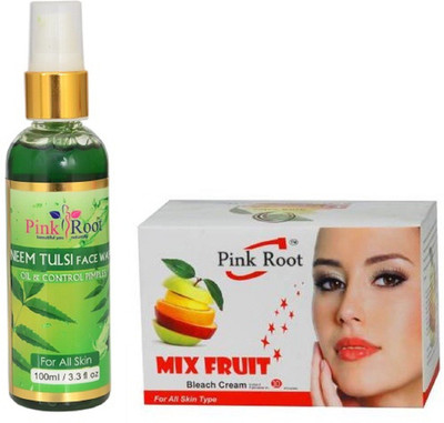 

Pink Root NEEM FACE WASH 100ML WITH MIX FRUIT BLEACH(Set of 2)