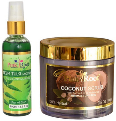 

Pink Root NEEM FACE WASH 100ML WITH COCONUT SCRUB 100GM(Set of 2)
