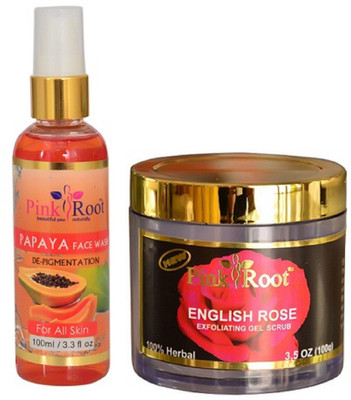 

Pink Root PAPAYA FACE WASH 100ML WITH ENGLISH ROSE SCRUB 100GM(Set of 2)