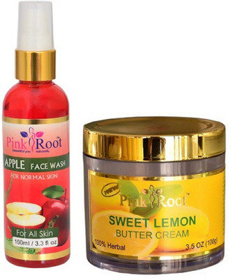

Pink Root APPLE FACE WASH 100ML WITH SWEET LEMON BUTTER CREAM 100G(Set of 2)