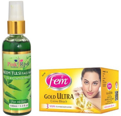 

Pink Root NEEM FACE WASH 100ML WITH FEM GOLD BLEACH(Set of 2)