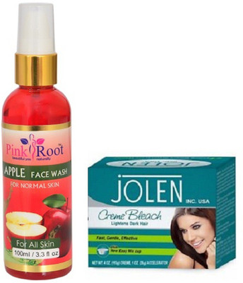 

Pink Root APPLE FACE WASH 100ML WITH JOLEN CREME BLEACH(Set of 2)