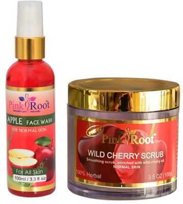 

Pink Root APPLE FACE WASH 100ML WITH WILD & CHERRY SCRUB 100GM(Set of 2)