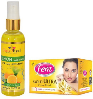 

Pink Root LEMON FACE WASH 100ML WITH FEM GOLD BLEACH(Set of 2)