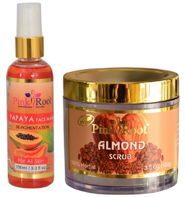 

Pink Root PAPAYA FACE WASH 100ML WITH ALMOND SCRUB 100GM(Set of 2)
