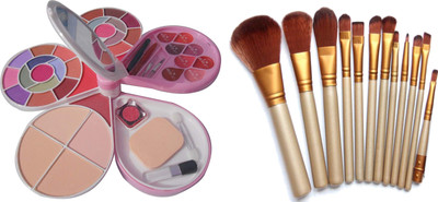 

firstzon™ make up kit with make up brush set(Set of 2)