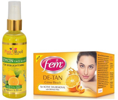

Pink Root LEMON FACE WASH 100ML WITH FEM DE-TAN BLEACH(Set of 2)