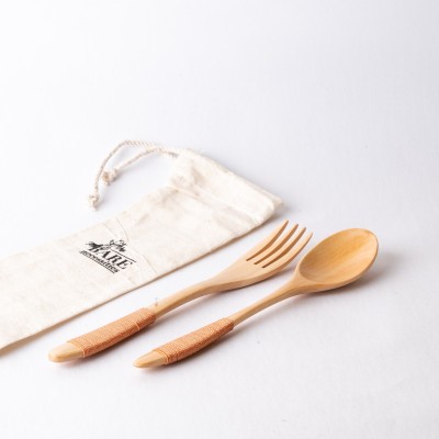 Bare Necessities NA Wooden Cutlery Set(Pack of 2)