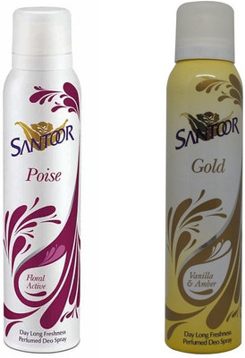 

SANTOOR POISE & GOLD Deodorant Spray - For Men & Women(150 ml, Pack of 2)