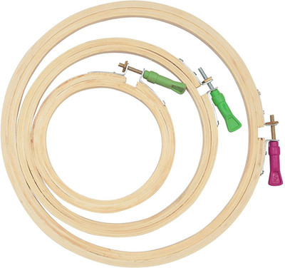 

AsianHobbyCrafts Wooden Embroidery Hoop Ring Frame (3 Pieces) Embroidery Frame(Pack of 3)