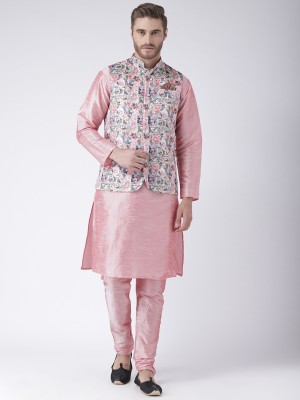 Hangup Men Kurta Pyjama Ethnic Jacket Set